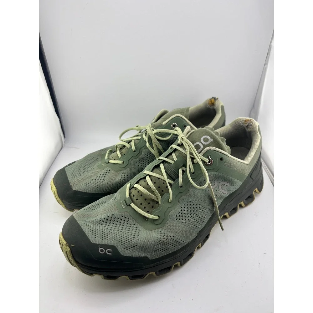 On Cloudventure Mens Trail Running Shoes Olive Green Black Size 11 F-3883